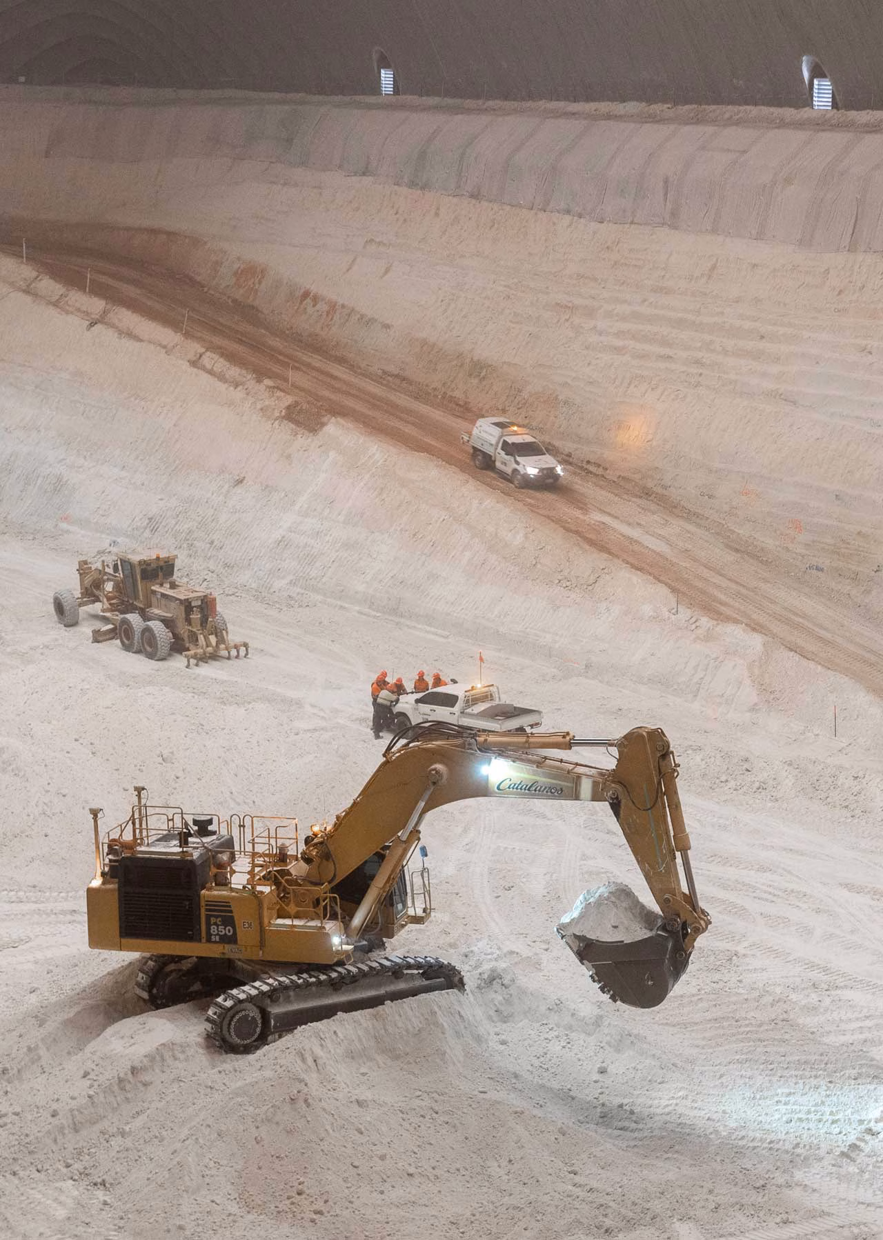 The image is of the inside the Tellus geological repository with air dome technology.